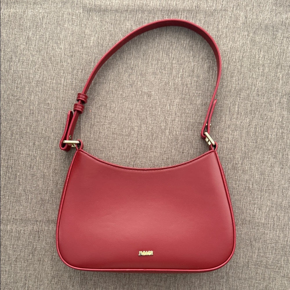 Red Faux-Leather Shoulder Bag